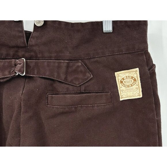 vintage WAH MAKER frontier pants trousers canvas western back buckle brown 36 - Picture 8 of 9